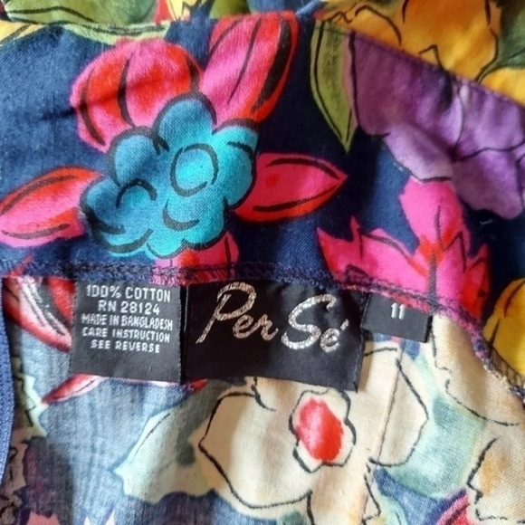 Vintage‎ 80s Floral Sundress Drop Waist - Picture 14 of 16